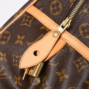 新品同様 LOUIS VUITTON ルイヴィトン モントルグイユGM ハンドバッグ M95566 ブラウン PVC レザー ゴールド金具 中古 4a000816