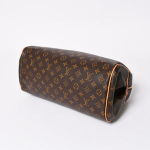 新品同様 LOUIS VUITTON ルイヴィトン モントルグイユGM ハンドバッグ M95566 ブラウン PVC レザー ゴールド金具 中古 4a000816
