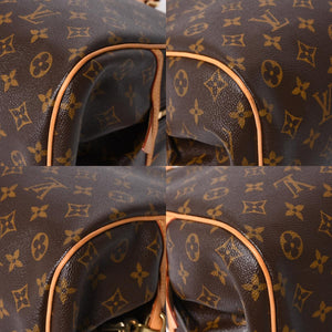 新品同様 LOUIS VUITTON ルイヴィトン モントルグイユGM ハンドバッグ M95566 ブラウン PVC レザー ゴールド金具 中古 4a000816