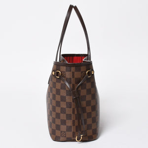 極美品 LOUIS VUITTON ルイヴィトン ハンドバッグ 新型 ネヴァーフルPM N41359 ダミエエベヌキャンバス ブラウン 中古 4b011556