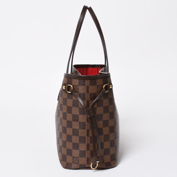 極美品 LOUIS VUITTON ルイヴィトン ハンドバッグ 新型 ネヴァーフルPM N41359 ダミエエベヌキャンバス ブラウン 中古 4b011556