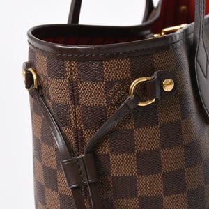 極美品 LOUIS VUITTON ルイヴィトン ハンドバッグ 新型 ネヴァーフルPM N41359 ダミエエベヌキャンバス ブラウン 中古 4b011556