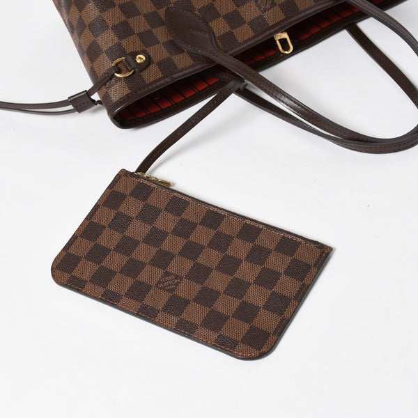 極美品 LOUIS VUITTON ルイヴィトン ハンドバッグ 新型 ネヴァーフルPM N41359 ダミエエベヌキャンバス ブラウン 中古 4b011556