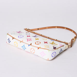 Very Good Condition LOUIS VUITTON Pochette Accessory Pouch M92649 Monogram Multicolor White Used 4a001160
