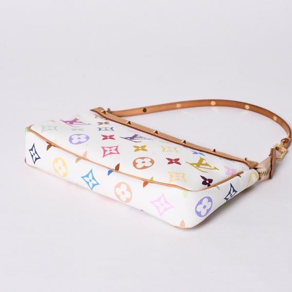 Very Good Condition LOUIS VUITTON Pochette Accessory Pouch M92649 Monogram Multicolor White Used 4a001160