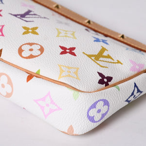 Very Good Condition LOUIS VUITTON Pochette Accessory Pouch M92649 Monogram Multicolor White Used 4a001160