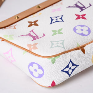 Very Good Condition LOUIS VUITTON Pochette Accessory Pouch M92649 Monogram Multicolor White Used 4a001160