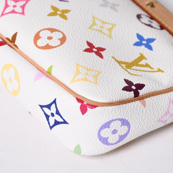 Very Good Condition LOUIS VUITTON Pochette Accessory Pouch M92649 Monogram Multicolor White Used 4a001160