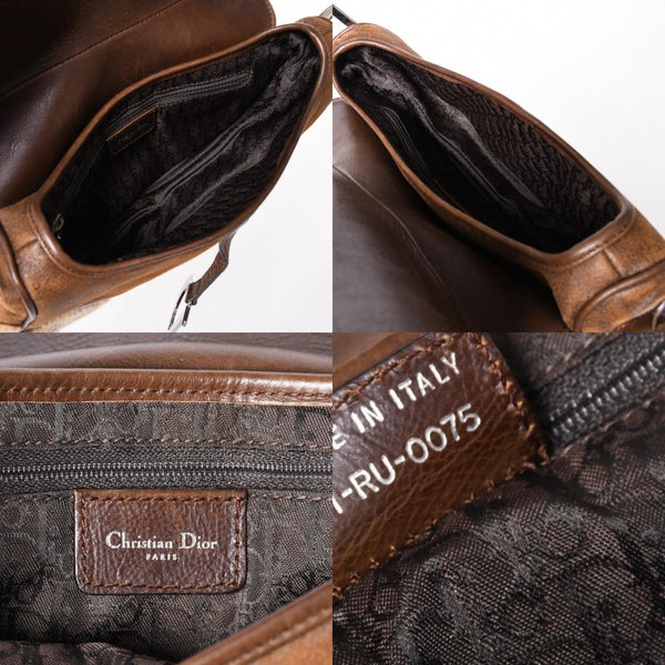 極美品 Christian Dior クリスチャンディオール サドルバッグ ワンショルダーバッグ 01-RU-0075 ラムシアリング ムートン レザー 中古 4a001157