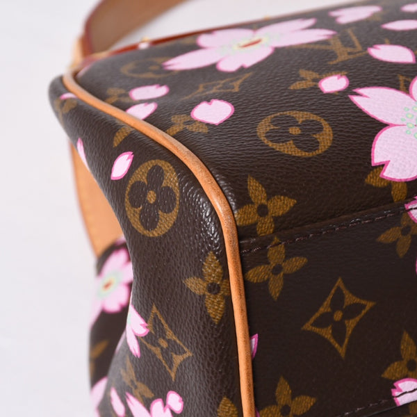 LOUIS VUITTON Sac Retro PM Maron Handbag M92012 Monogram Cherry Blossom Brown Good Condition Used 4a001438
