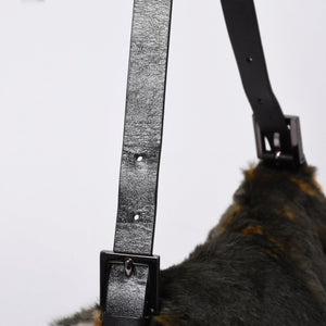 極美品 FENDI フェンディ ワンショルダーバッグ 8BR001 ファー レザー マルチカラー イタリア製 ガンメタ金具 中古 4a001150