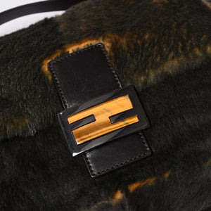極美品 FENDI フェンディ ワンショルダーバッグ 8BR001 ファー レザー マルチカラー イタリア製 ガンメタ金具 中古 4a001150