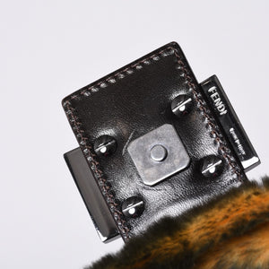 極美品 FENDI フェンディ ワンショルダーバッグ 8BR001 ファー レザー マルチカラー イタリア製 ガンメタ金具 中古 4a001150