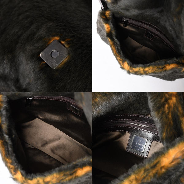 極美品 FENDI フェンディ ワンショルダーバッグ 8BR001 ファー レザー マルチカラー イタリア製 ガンメタ金具 中古 4a001150