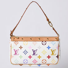画像をギャラリービューアに読み込む, LOUIS VUITTON ルイヴィトン ポシェット アクセソワール アクセサリーポーチ M92649 モノグラムマルチカラー ホワイト 美品 中古 4a001160