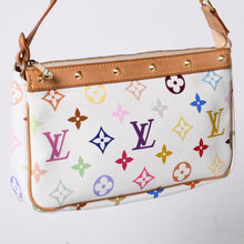 画像をギャラリービューアに読み込む, LOUIS VUITTON ルイヴィトン ポシェット アクセソワール アクセサリーポーチ M92649 モノグラムマルチカラー ホワイト 美品 中古 4a001160