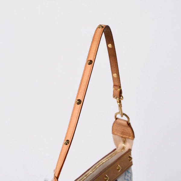 Very Good Condition LOUIS VUITTON Pochette Accessory Pouch M92649 Monogram Multicolor White Used 4a001160