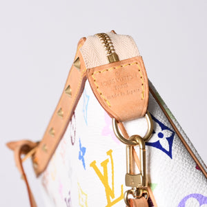 Very Good Condition LOUIS VUITTON Pochette Accessory Pouch M92649 Monogram Multicolor White Used 4a001160