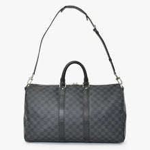 画像をギャラリービューアに読み込む, 極美品 LOUIS VUITTON ルイヴィトン ボストン キーポルバンドリエール45 ダミエグラフィット N41418 ブラック シルバー金具 4a001158