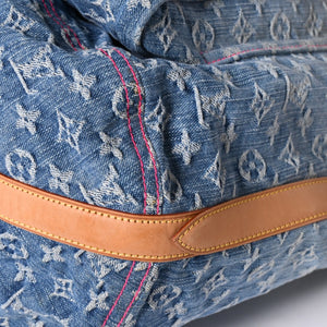 LOUIS VUITTON ルイヴィトン サンバーストPM ショルダーバッグ M93184 モノグラム デニム レザー ゴールド金具 美品 中古 4a001169