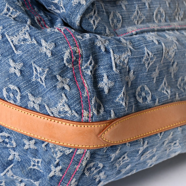 LOUIS VUITTON ルイヴィトン サンバーストPM ショルダーバッグ M93184 モノグラム デニム レザー ゴールド金具 美品 中古 4a001169