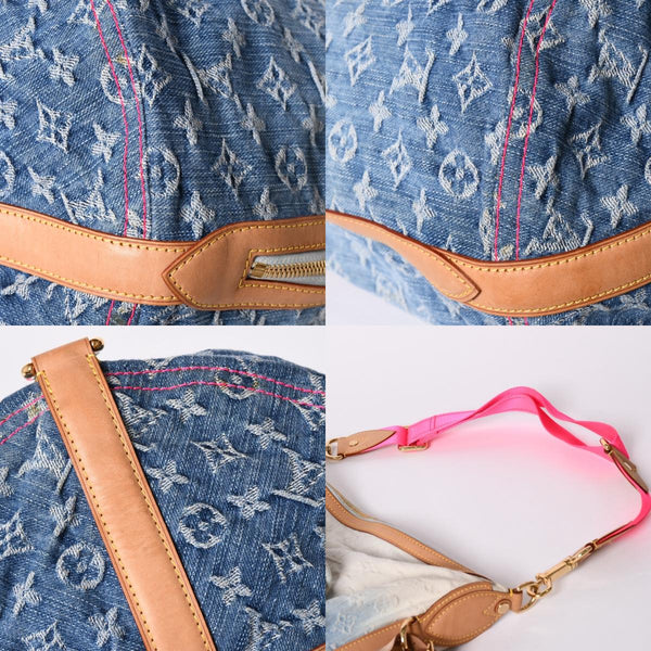 LOUIS VUITTON ルイヴィトン サンバーストPM ショルダーバッグ M93184 モノグラム デニム レザー ゴールド金具 美品 中古 4a001169
