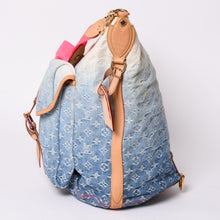 画像をギャラリービューアに読み込む, LOUIS VUITTON ルイヴィトン サンバーストPM ショルダーバッグ M93184 モノグラム デニム レザー ゴールド金具 美品 中古 4a001169