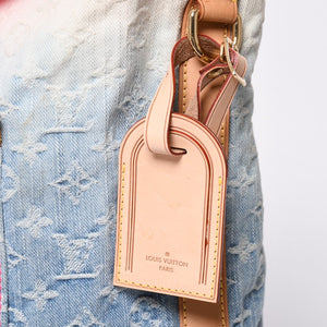 LOUIS VUITTON ルイヴィトン サンバーストPM ショルダーバッグ M93184 モノグラム デニム レザー ゴールド金具 美品 中古 4a001169
