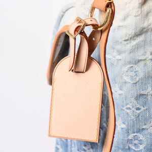 LOUIS VUITTON ルイヴィトン サンバーストPM ショルダーバッグ M93184 モノグラム デニム レザー ゴールド金具 美品 中古 4a001169
