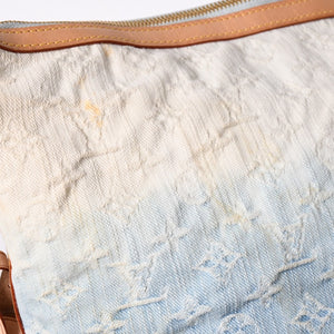 LOUIS VUITTON ルイヴィトン サンバーストPM ショルダーバッグ M93184 モノグラム デニム レザー ゴールド金具 美品 中古 4a001169