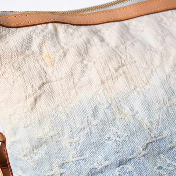 LOUIS VUITTON ルイヴィトン サンバーストPM ショルダーバッグ M93184 モノグラム デニム レザー ゴールド金具 美品 中古 4a001169