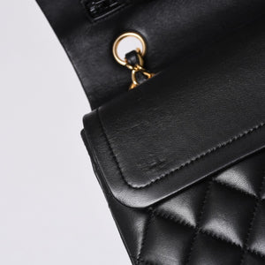 Like new CHANEL Chanel Matelasse 23 W flap W chain shoulder bag 22 series Coco mark lambskin black used 4a001171