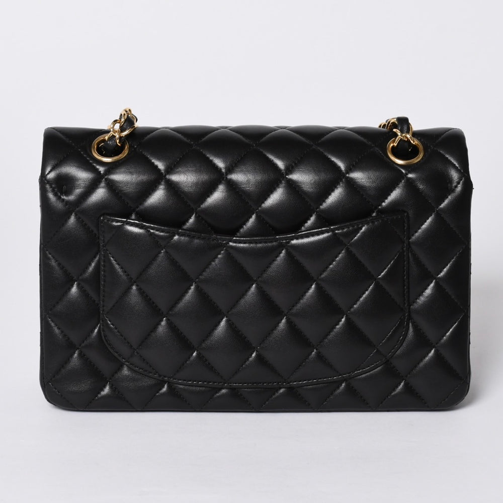 Like new CHANEL Chanel Matelasse 23 W flap W chain shoulder bag 22 series Coco mark lambskin black used 4a001171