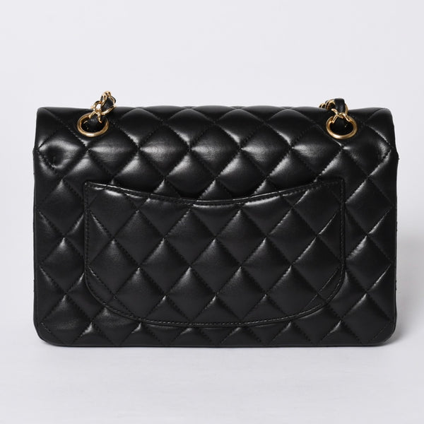 Like new CHANEL Chanel Matelasse 23 W flap W chain shoulder bag 22 series Coco mark lambskin black used 4a001171