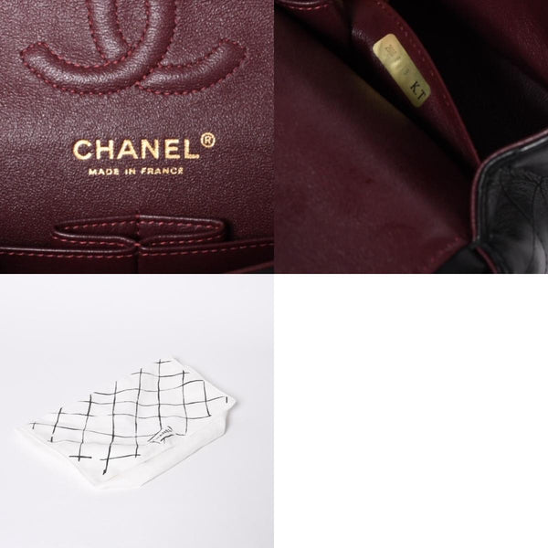 Like new CHANEL Chanel Matelasse 23 W flap W chain shoulder bag 22 series Coco mark lambskin black used 4a001171