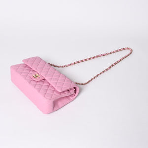 Like new CHANEL Chanel Matelasse 25 W flap W chain shoulder bag A01112 Random number here mark caviar skin used 4a001174
