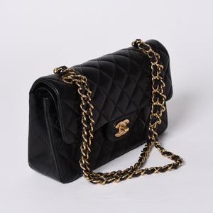 Like new CHANEL Chanel Matelasse 23 W flap W chain shoulder bag 22 series Coco mark lambskin black used 4a001171