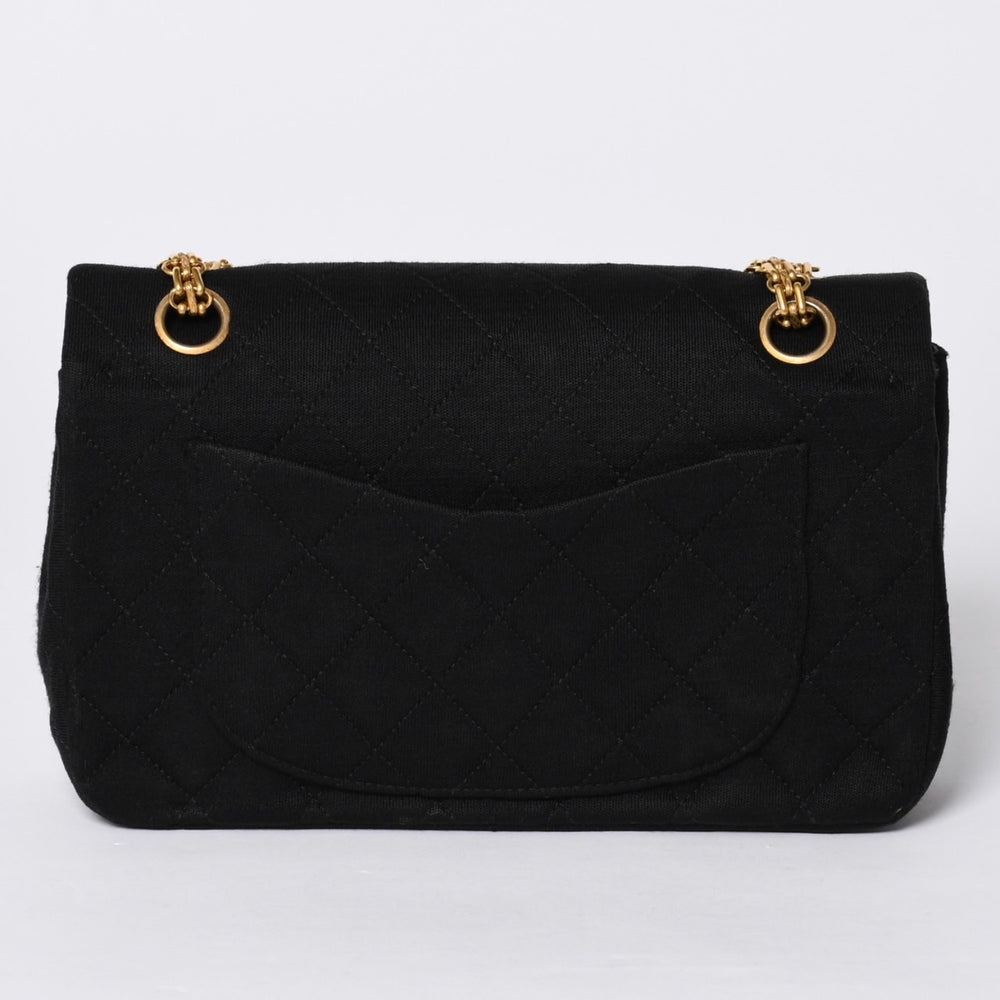 CHANEL Chanel Matelasse 23 W Flap W Chain Shoulder Bag No. 1 Coco Mark Cotton Jersey Black Good Condition Used 4a001239