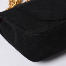 画像をギャラリービューアに読み込む, CHANEL シャネル マトラッセ23 Wフラップ Wチェーンショルダーバッグ 1番台 ココマーク コットンジャージー ブラック 美品 中古 4a001239