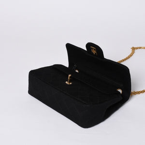 CHANEL Chanel Matelasse 23 W Flap W Chain Shoulder Bag No. 1 Coco Mark Cotton Jersey Black Good Condition Used 4a001239