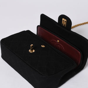 CHANEL Chanel Matelasse 23 W Flap W Chain Shoulder Bag No. 1 Coco Mark Cotton Jersey Black Good Condition Used 4a001239