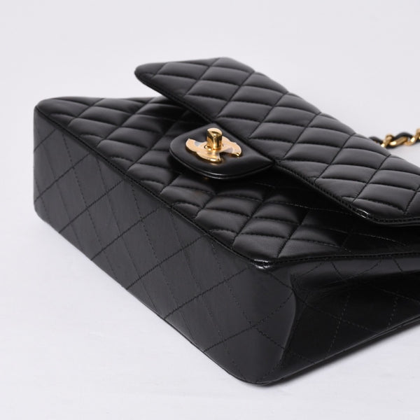 Like new CHANEL Chanel Matelasse 23 W flap W chain shoulder bag 22 series Coco mark lambskin black used 4a001171