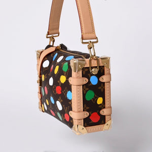 New Unused LOUIS VUITTON Yayoi Kusama Monogram Side Trunk Shoulder Bag Handbag Brown Leather M46396 Used 4a001439