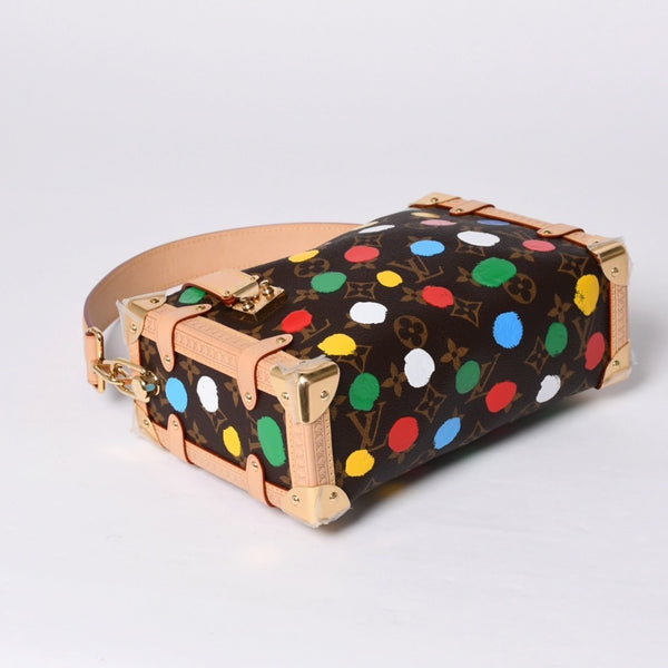 New Unused LOUIS VUITTON Yayoi Kusama Monogram Side Trunk Shoulder Bag Handbag Brown Leather M46396 Used 4a001439