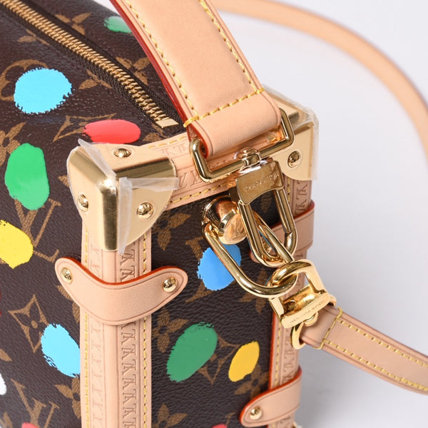 New Unused LOUIS VUITTON Yayoi Kusama Monogram Side Trunk Shoulder Bag Handbag Brown Leather M46396 Used 4a001439