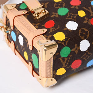 New Unused LOUIS VUITTON Yayoi Kusama Monogram Side Trunk Shoulder Bag Handbag Brown Leather M46396 Used 4a001439