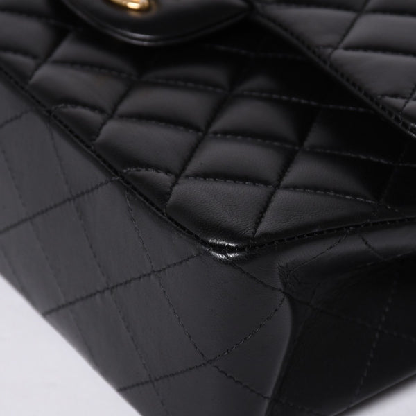 Like new CHANEL Chanel Matelasse 23 W flap W chain shoulder bag 22 series Coco mark lambskin black used 4a001171
