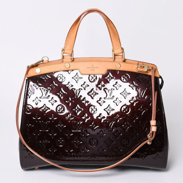 LOUIS VUITTON Blair MM Vernis M91690 Bordeaux Purple Made in France Good Condition Used 4a001162