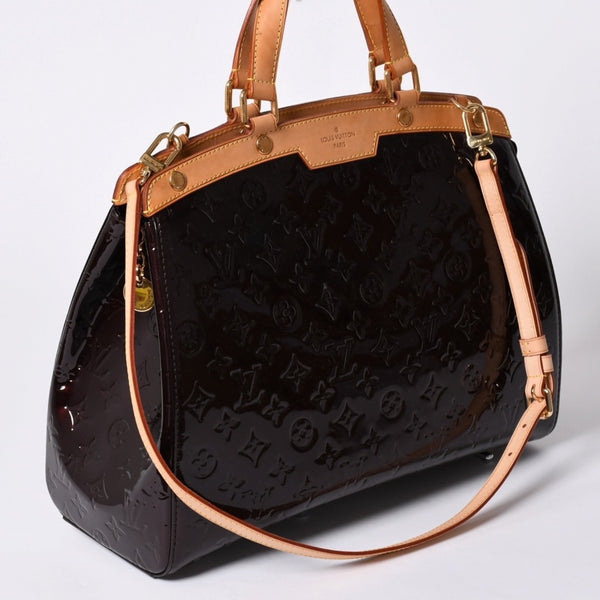 LOUIS VUITTON Blair MM Vernis M91690 Bordeaux Purple Made in France Good Condition Used 4a001162