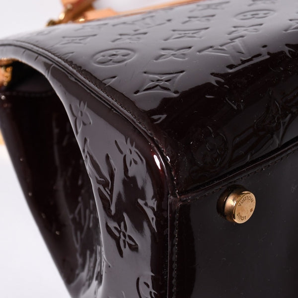 LOUIS VUITTON Blair MM Vernis M91690 Bordeaux Purple Made in France Good Condition Used 4a001162